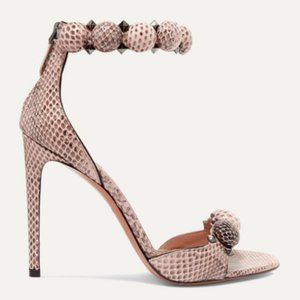Alaia Bombe Studded Water-snake High Heel Sandals 110mm